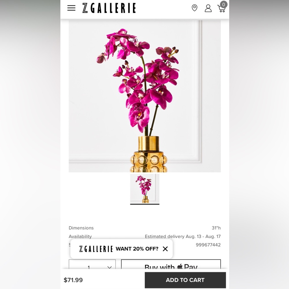 Zgallerie orchids (2 sets of 3)